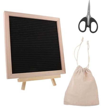 DOITOOL Filz Buchstabentafel Satz Mit Holzständer Stehende Selbstgemacht Nachrichtentafel Multifunktionales Memoboard Für Homeoffice Und Dekoration