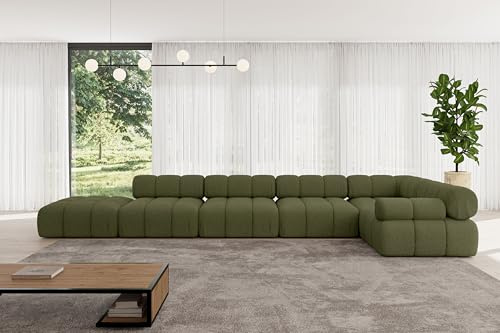 ALTDECOR Modulares Sofa Ecksofa in L-Form Corner modular Sofa Eckcouch Couch Wohnlandschaft Cauchsofa Polstersofa Felto-L3-475x190x70 cm Grün