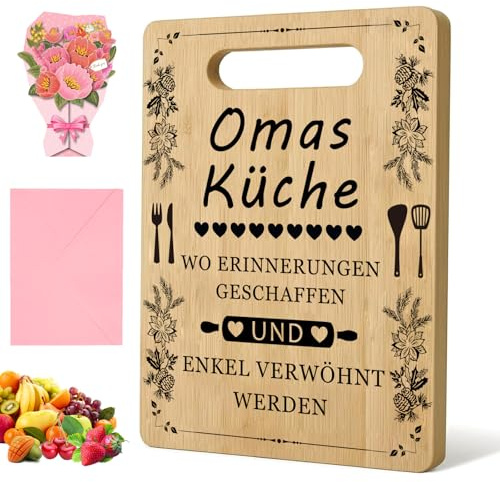 Oma Geschenk Geburtstag,Graviertes Bambus Schneidebrett,Oma und Opa Geschenk,Geburtstagsgeschenk,Muttertagsgeschenke,Ostergeschenke,Holzbrett Personalisiert,Muttertagsgeschenk für Oma