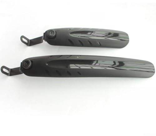 Eawfgtuw Klappbares Schutzblech-Set für 35,6-50,8 cm (14-20 Zoll) Fahrrad, Spritzschutz vorne und hinten, mit reflektierenden Streifen, wasserdichte PP-Kotflügel, schwarz (für 14 Zoll)