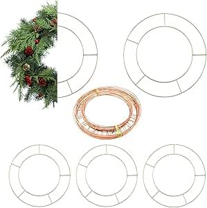 5 Pcs 10 Inch Wreath Ring, Metal Wire Wreath Frame for Wreath Making Supplies Floral Craft, DIYs & Front Door Décor | Wreath Base for New Year Birthday Valentines & Christmas Wreath Making Kit.