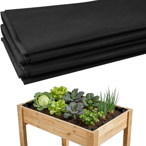 JFMANMSDS Fabric Liner for Large Veg Trough, Non Woven Black Vegetable Trugs, Outdoor Raised Bed Planter Liner, Herb Planter Liner Heavy Duty Plant Grow Bags - Medium (160cm x 210cm)
