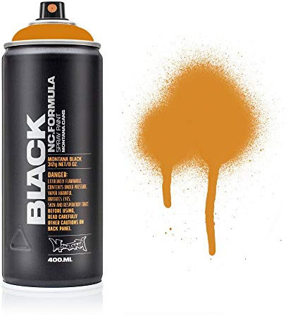 Montana Black Spray Paint, Matt Finish, 400ml Can, Colour: BLK1050 - Topaz