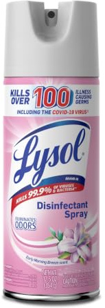 Lysol Disinfectant Spray, Sanitizing and Antibacterial Spray, For Disinfecting and Deodorizing, Early Morning Breeze, 1 Count, 12.5 fl oz each, Packaging may vary
