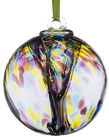 15cm Spirit Ball - Purple, Green and Blue with Glass Strands