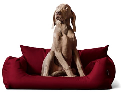 tierlando® NEMO Hundebett aus robustem Oxford 600D, Hundesofa mit herausnehmbarer Komfort-Matratze und waschbarem Bezug, für kleine & mittelgroße Hunde Größe: 100x80cm | Farbe: 04 Dunkelrot