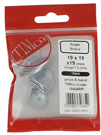 TIMco 19ABRP 19mm Angle Brace Pack 19 x 19 x 19mm - (Pack of 10)