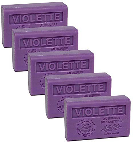 Maison du Savon de Marseille - 5er-Set Seife Veilchen mit Sheabutter, 5x125 g