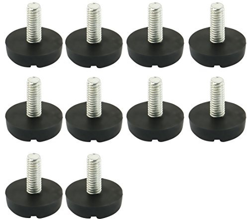 sourcing map 10 Stück Möbelfüße Verstellbar M6 x 20 mm Gewinde-Tischfüße zum Anschrauben 20 mm Sockel