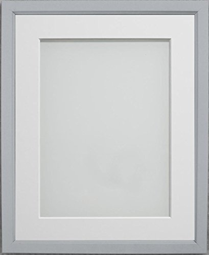 Frame Company Drayton Range 14x11-inch Grey Picture Photo Frame with White Mount For Image Size 13x9-inch