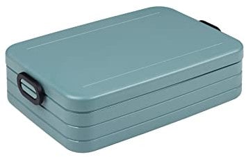 Mepal Brotdose Large – Brotdose To Go - Lunchbox für 4 Sandwiches oder 8 Brotscheiben - Meal Prep Box - Brotdose Erwachsene - Essenbox mit Unterteilung - Nordic green
