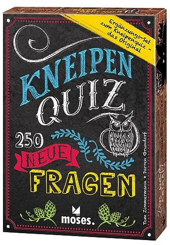 moses. Kneipenquiz – 250 neue Fragen, Pub-Quiz für einen geselligen Quizspiel-Abend, 1. Ergänzungsset mit 250 neuen Fragen, Gesellschaftsspiel für Erwachsene ab 16 Jahren