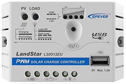 EPEVER® PWM Landstar EU Serie Laderegler charge controller LS EU 12V/24V mit USB Anschluss (LS0512EU (5A, 12V)), 2511205