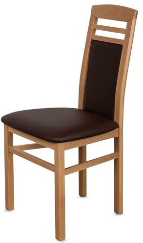 KEHO Esszimmerstühle 6er Set (CH44) - bis 150kg - Aus massivem Buchenholz - Stühle Esszimmer - Fertig montiert (Natur - Braun)