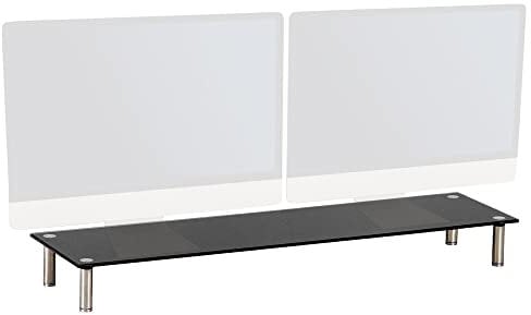 Charles Jacobs Dual/Twin Monitor Riser Stand - 100cm Wide - Black 10cm Tall