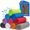 Fit-Flip Airflip Kühltuch - Ice Cooling Towel - das kühlende mikrofaser Sporthandtuch für Nacken und Hals - Kühlhandtuch für Fitness und Sport (grau-Blauer Rand, 100x30cm)