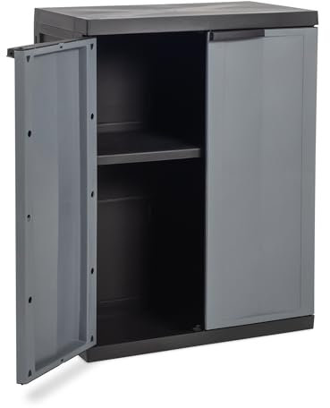 Toomax Armadio Trend Midi Basso, in polipropilene, colore nero/grigio basalto, dimensioni cm 65x37x85h