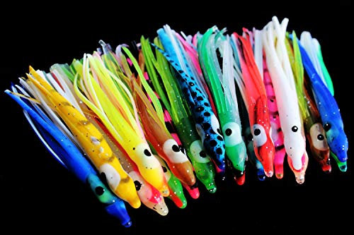Tigofly 20 pz 6 cm 6,3 cm Gonne in gomma morbida polpo esche da pesca Hoochie esche Sabiki attrezzatura artigianale accessori da pesca