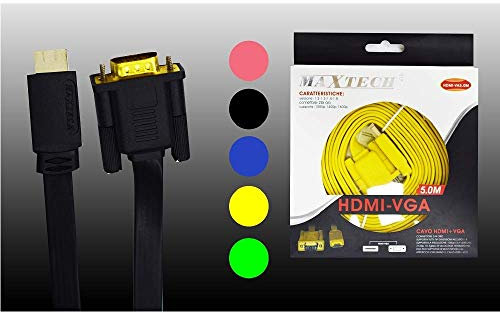 OISE ART STORE Trade Shop - Cavo Hdmi Vga Video 5,0 Metri Adapter 1080p 1400p 1600p 24k Maxtech Hdmi-va5.0m