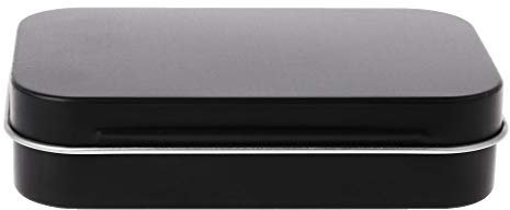 GuanjunLI 1 Stück Aufbewahrungsdose mit Scharnierdeckel – Mini rechteckige Aufbewahrungsbox Box klein tragbar Blechbox schwarz Flip Storage Box