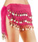 Cosics Tanzrock Wrap, Rose Red Solid Gypsy Bauchtanz Rock mit Münzen, Chiffon Bauchtänzer Schal für Frauen, Performance Kostüm