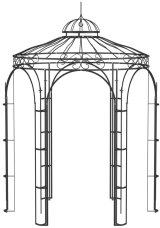 ELEO Pavillon Siena, schwarz, 2x2m, pulverbeschichtet