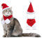 PETLESO Katzen Weihnachtskostüm Weihnachtsmannmütze und Schal für Katzen Welpen Weihnachtsoutfit Weihnachten für Katzen/Kleiner Hund