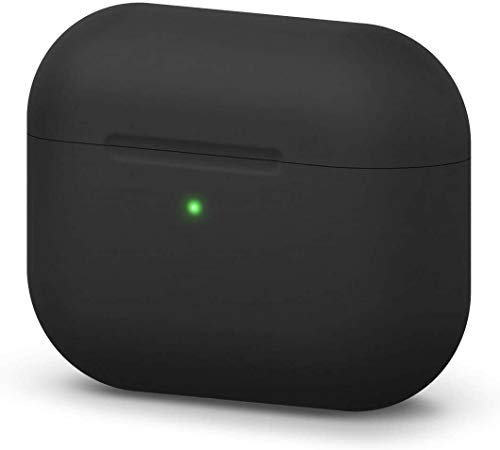 Liquid Silicone Case for AirPods Pro 2019, 360° Full body Protection, LED visible, Premium Silicone Case for AirPods Pro (Black)