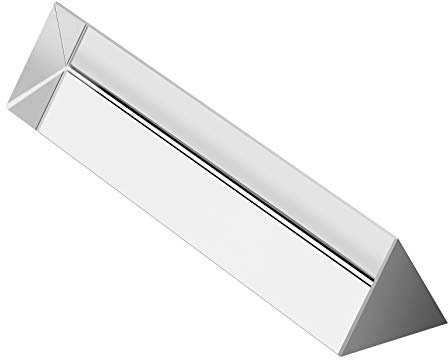 Coitak 6 inch Optical Glass Triangular Prism, Crystal Triangular Prism for Teaching Light Spectrum Physics, Photo Photography Prism Tool