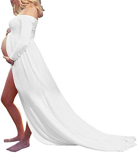 AIEOE Robe de Grossesse Shooting Maternite Robe Sexy en Dentelle Mariage Soirée Plage