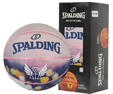 Spalding Flight Nightfall Basketball Ball mit Digitaldruck, wasserabweisende Oberfläche, starker Kern, rutschfeste Kieselstruktur, Herren, Größe 7, Basketballziegel, ohne Luftpumpe, bedruckt