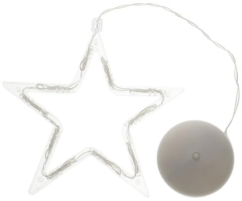 SOLUSTRE Batteriebetriebene Warme Weiße LED- Acryl- Stern- Hängendes Weihnachtsinnenfenster- Fenster- Licht- Dekoration
