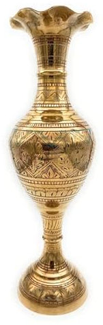 Taajoo Vase aus Messing, Antik-Optik, Heimdekoration, Schaustück, Gold, Silber (LGB)