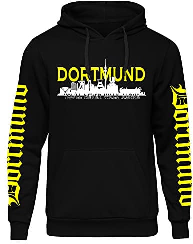 Dortmund über Alles Herren Kapuzenpullover | Dortmund Pullover Skyline Hoodie | Schwarz (XL)