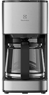 Electrolux Create 3 Cafetière E3CM1-3ST 1,25 L, 10 Tasses, Auto-Off, Anti-goutte, Pichet en verre, Niveau d'eau, Acier inoxydable