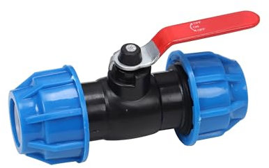 PP-Fitting, Klemmverbinder, Hebelgriff,Kugelhahn für PE-Rohr (V-02, 32mm)