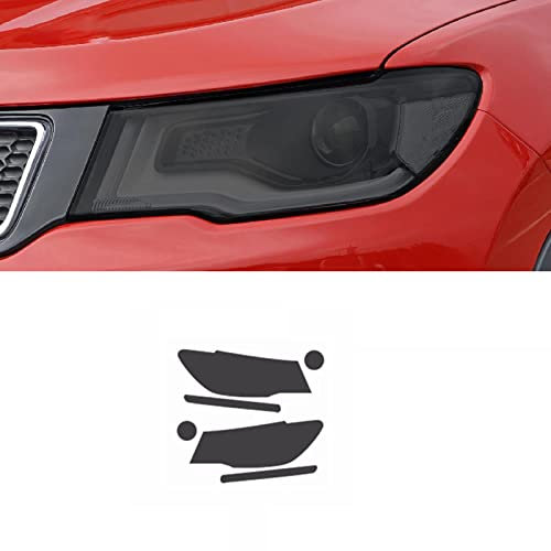 OZEQO Auto-Scheinwerfer-Tönung, rauchschwarz, Schutzfolie, Frontlicht, TPU-Aufkleber, passend für Jeep Grand Cherokee Wrangler Compass