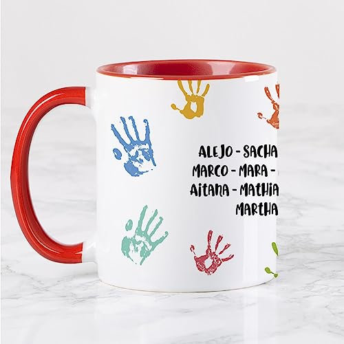 Wanapix | Tazza Maestra Personalizzata | Regalo Maestre Fine Anno | Tazza Colazione | 325 ml | Idee Regalo Insegnanti | Teacher Rosso
