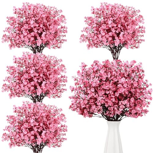 Hotop Künstliche Blumen, Schleierkraut, 50,8 cm, Rosa, Seidenblumen für Heimdekoration, Innenbereich, DIY-Blumenarrangement, Hochzeit, Tischdekoration, Party-Dekorationen für die Küche, 30 Bündel