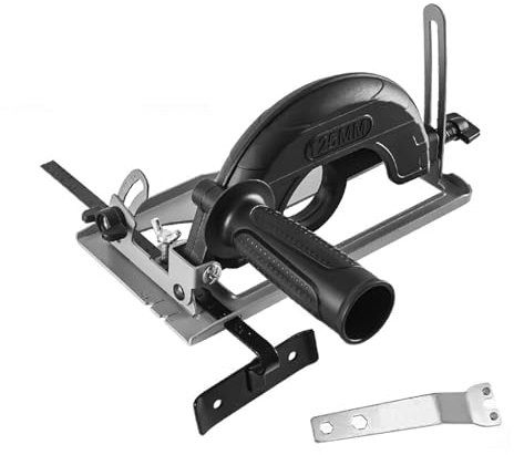 Soporte para amoladora angular de 100/125 mm de diámetro, marco protector para cortar hierro, ángulo ajustable 0-45°, profundidad de corte 0 ~ 40 mm (diámetro de 125 mm + guía)