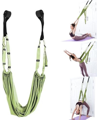 ZXCVB Aerial Yoga Rope For Back Pain, Yoga Inversion Swings, Hammock Swing Stretching Strap Anti-Gravity Inversion Yoga Hammock Belts Yoga Stretch Rope (Green)