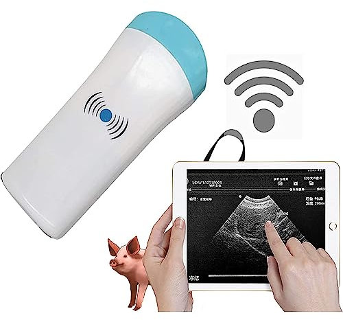 Wireless Veterinary Ultrasound Scanner, Handheld Ultrasound Pregnancy Test Machine, with IPX6 Waterproof Electronic Convex Vibration Probe, Compatible PC Tablet Android Smart Phone,for Cow and Sheep