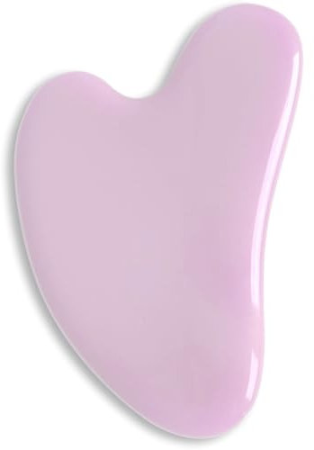Gua Sha Pierre de Quartz rose en Forme de Coeur - Outil de massage pour le visage, les yeux, le cou et le corps