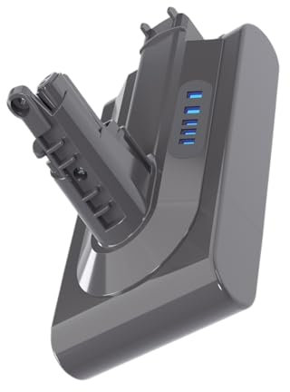 Batteria Sostitutiva V10 25,2 V 6000 MAh. Compatibile Con Dyson. Compatibile Con Aspirapolvere A Batteria V10, SV12, V10 Absolute, V10 Fluffy, Cyclone V10 (Color : D.1PACK 6000mAh)