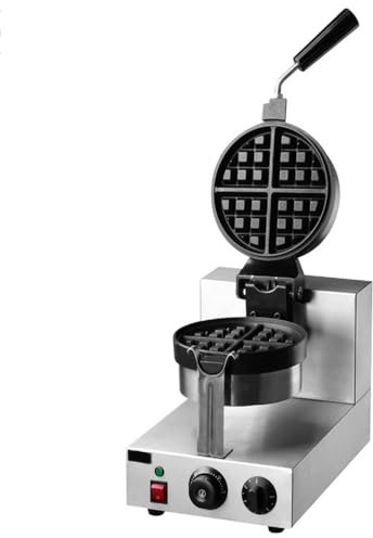 Belgian Waffle Maker Electric Waffle Machine No-Drip 360° Rotating Double-Sided Uniform Heating For Fluffy Golden Waffles Suitable For Restaurant Bakeries Snack Bar Family (Color : Round)