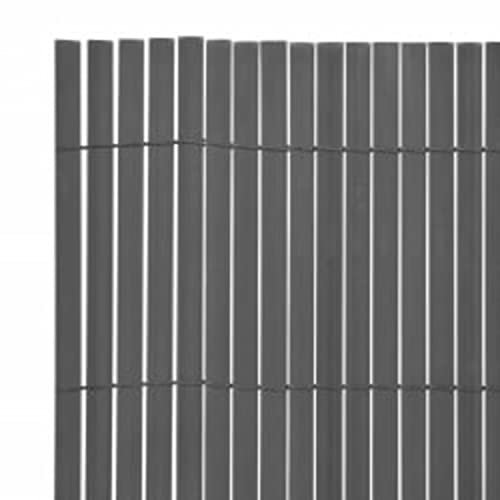 Kavolet Gartenzaun Doppelseitig Sichtschutzmatte 110x500 cm Grau Sichtschutz Windschutz Sichtschutzzaun Balkon Garten Zaun Terrasse PVC