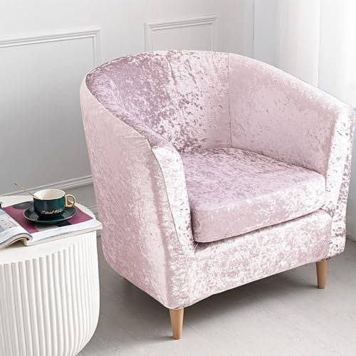 Surwin Housse de Fauteuil Cabriolet 1 Place, Velours Écrasé Housse Fauteuil Cabriolet Antidérapant, Chesterfield Extensible Couverture de Fauteuil, pour Salle à Manger, Salon, Café (Rose)