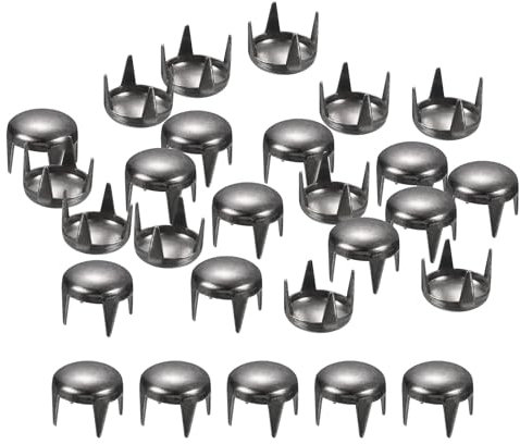 QUARKZMAN 160 Piezas de Remaches Redondos Negros, 7mm Puntas de Espiga de Latón para Ropa, Cinturón, Bolso, Zapatos, Pulsera, Artesanía en Cuero