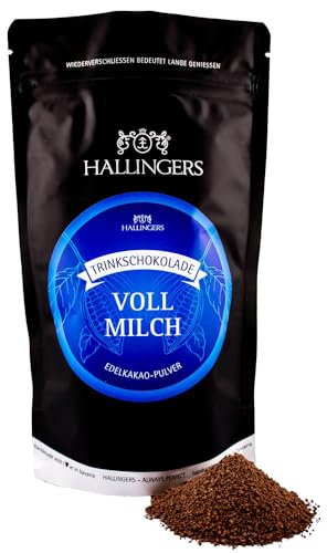Hallingers Vollmilch - Trinkschokolade aus feinem Edelkakao - als Kakaopulver, handmade (Bag) - Geschenk im Sommer & als perfektes Grillgeschenk | Geburtstag Glückwunsch Jahrestag Freundschaft Genesun