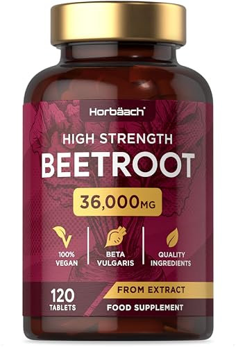 Rote Beete Tabletten Hochdosiert 36.000mg | 120 Vegane Stück | Beete Superfood | Beetroot Extrakt | Horbaach